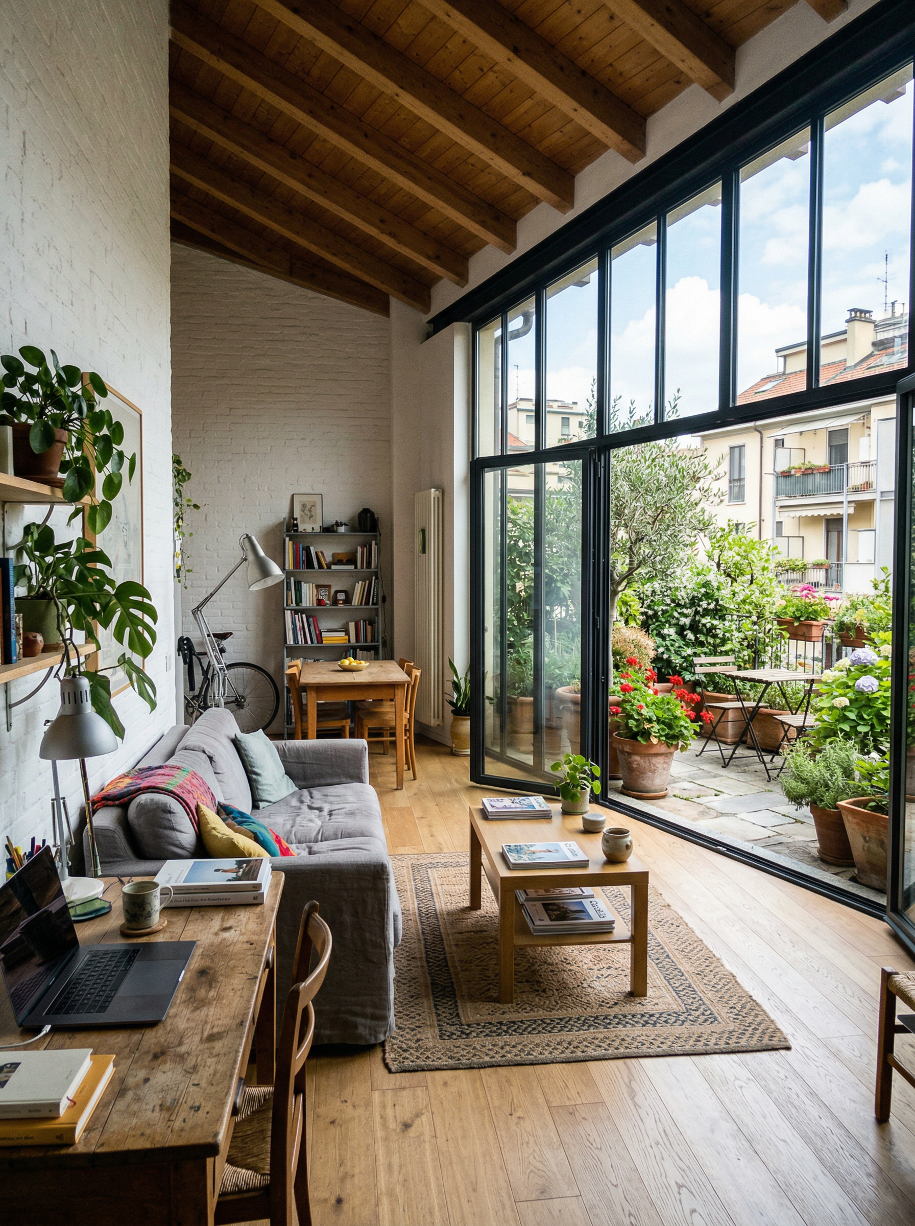 Appartamento con studio integrato, giardino e terrazzo — zona Bovisa Politecnico Milano